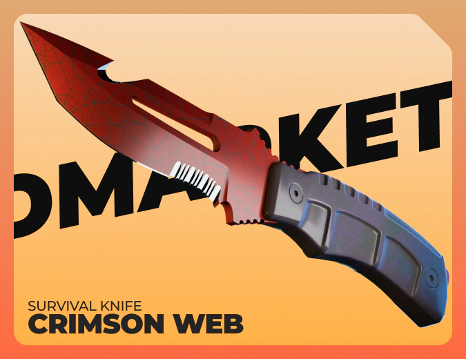Survival Knife Crimson Web